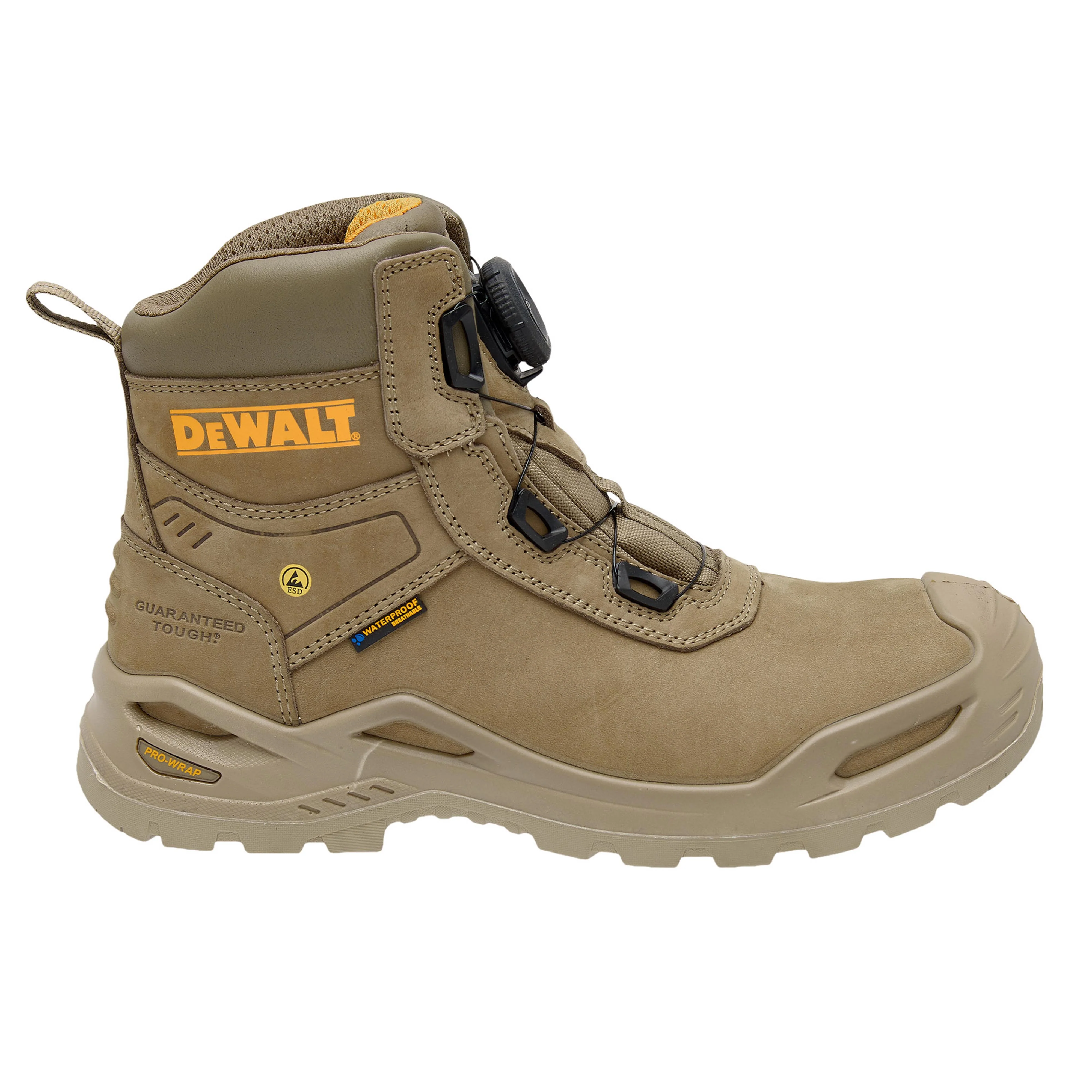 DEWALT Lander Men's Waterproof, BOA®, Nubuck Leather, Wide Fit, Non-Metallic Safety Toe Work Boot