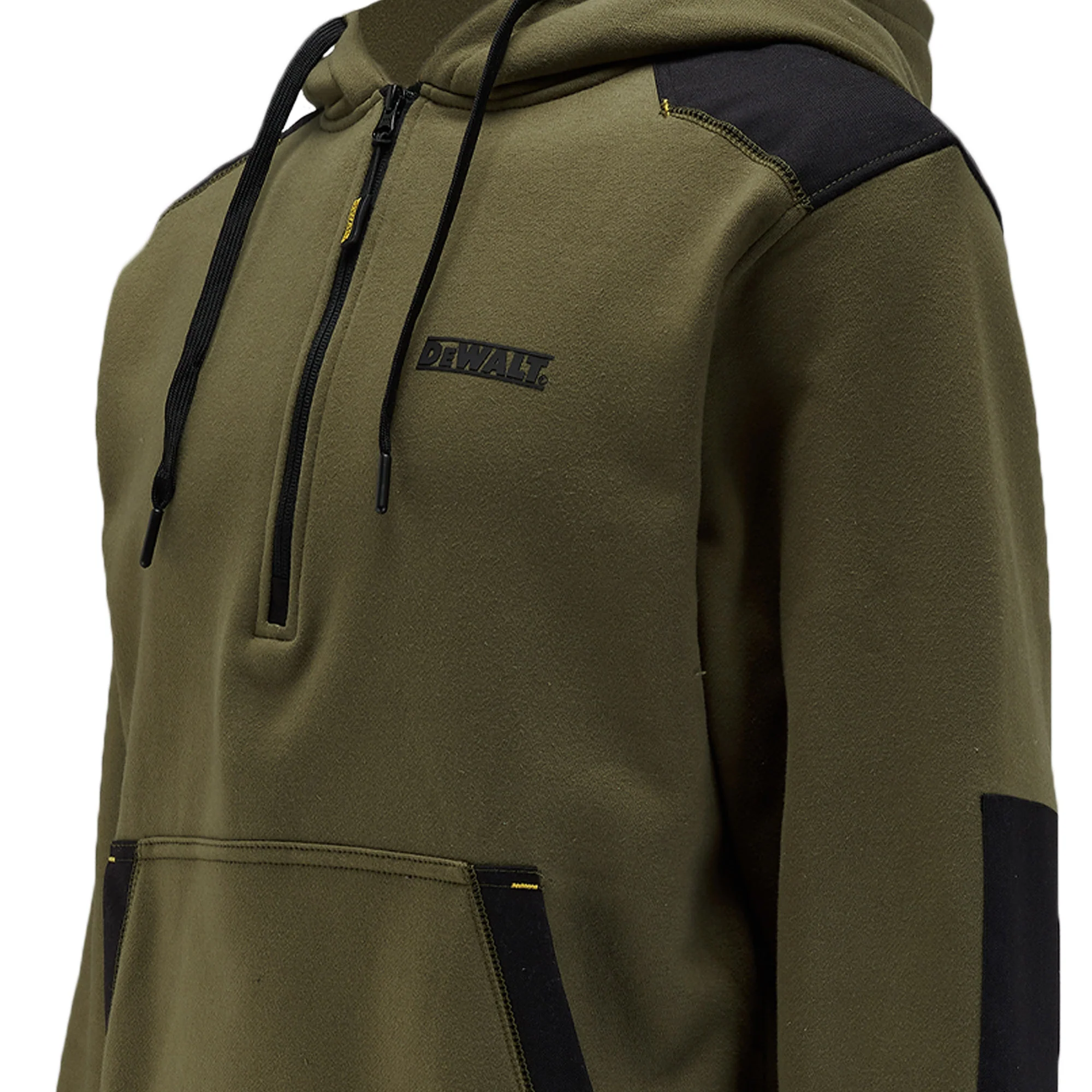 DEWALT Tough Hoodie Men's, Cottonpoly, Cordura Reinforced, Quarter Zip, Hooded Sweatshirt - Image 12