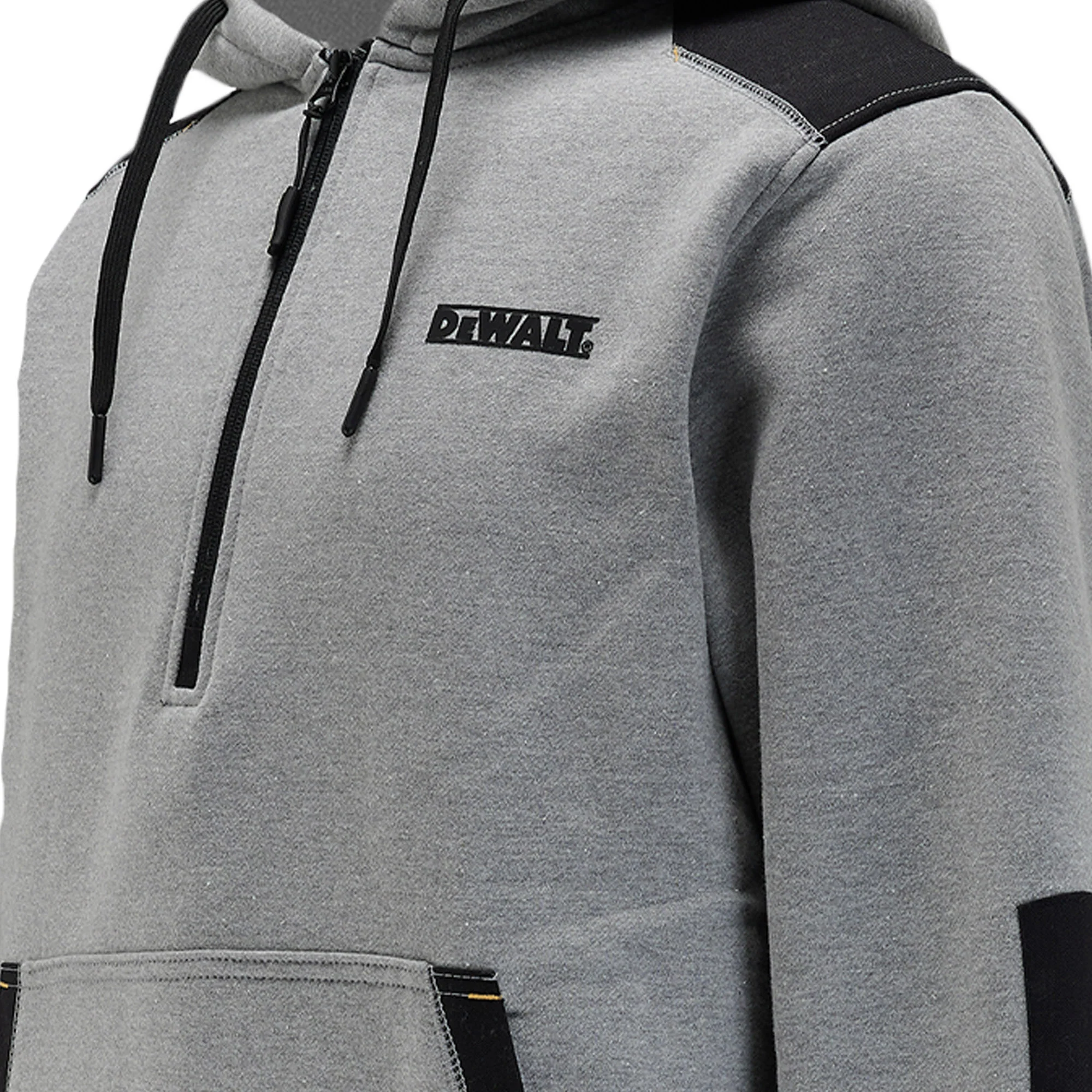 DEWALT Tough Hoodie Men's, Cottonpoly, Cordura Reinforced, Quarter Zip, Hooded Sweatshirt - Image 8