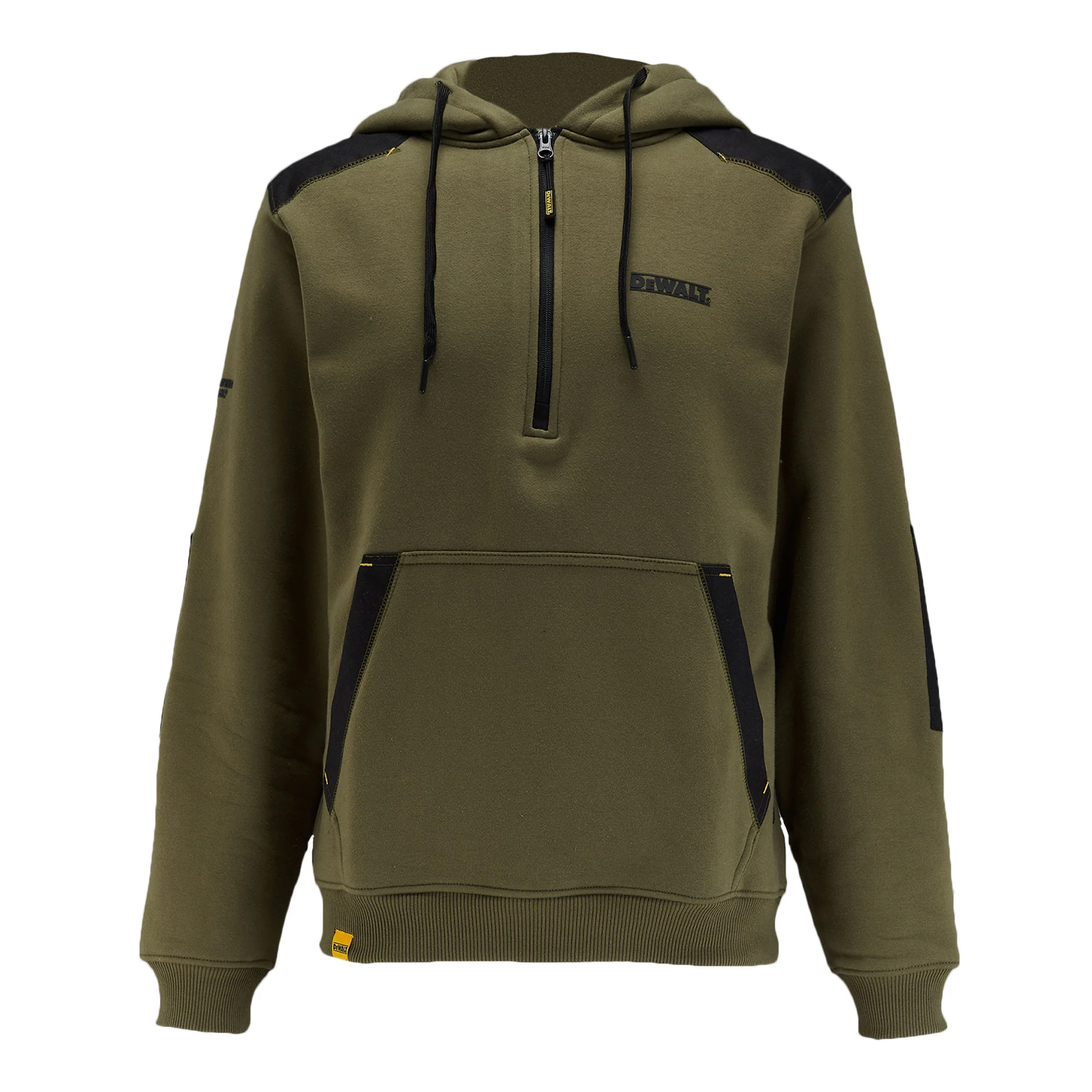 DEWALT Tough Hoodie Men's, Cottonpoly, Cordura Reinforced, Quarter Zip, Hooded Sweatshirt - Image 9